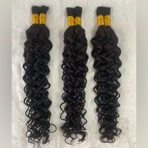 Human hair weft hair for braiding 18 inches Natural black brown dark color hair
